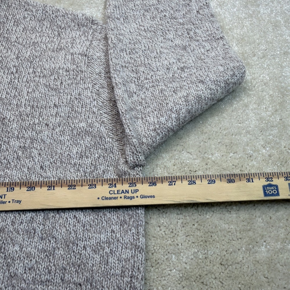 Vintage 90s Lands End Sweater Mens XL Long Gray White Knit Wool Nylon Pullover - Picture 6 of 7
